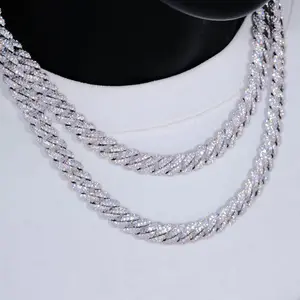 Cuban Link Chain White Gold/18K Gold Plated Bling 3A+ CZ Necklace Rapper Hip Hop Luxury Jewelry for Men and Women