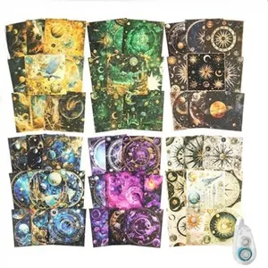 181Pcs Scrapbook Paper with Glue Tape - Cosmic Swirl Retro Vinyl Stickers for Scrapbooking, Journaling, Junk Journals & DIY Crafts - Home Improvement.