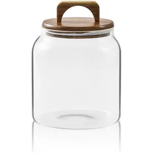 Glass Jars for Laundry Room Organization, Half-Gallon Laundry Pods Container, Glass Food Storage Jars with Airtight Lid, 1 Pack, Hand Lid