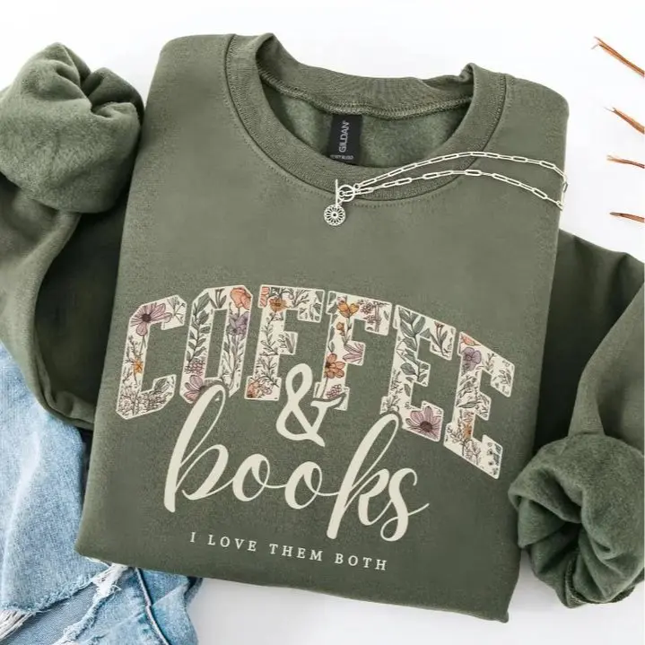 Coffee and books sweatshirt | Book lover gift Books Club Shirt, Books Lover Gift, Back To School Shirt, Elementary Teacher Shirt