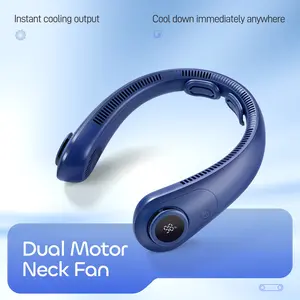BEYYON Hands-Free Portable Neck Fan, LED Display, Rechargeable Wearable Cooling Personal Fan, 5-Speed, Neck Support, Bladeless Neck Air Conditioner, Summer Gifts for Women/Men