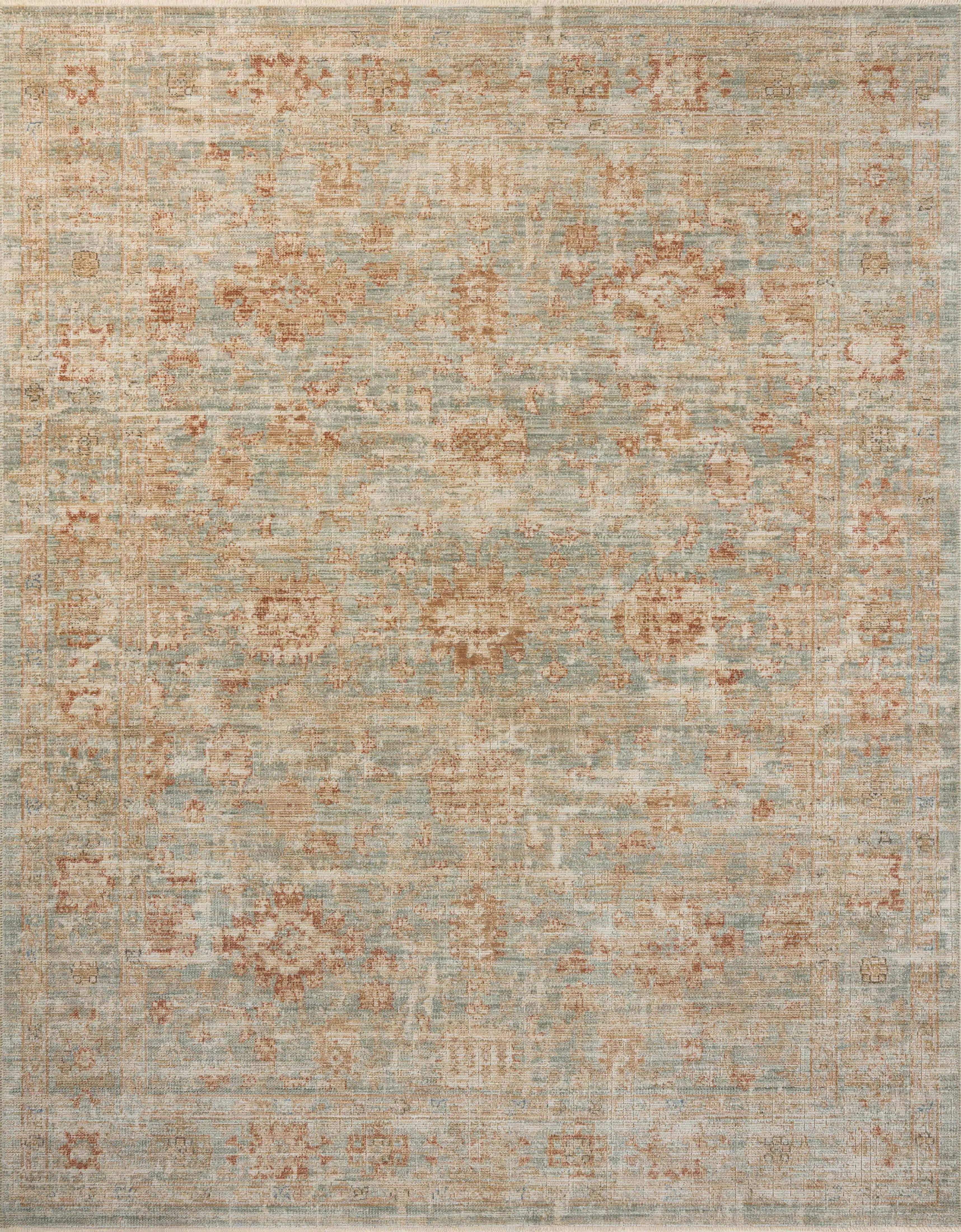 Loloi Heritage HER-06 Aqua Terracotta Traditional Power Loomed Rug