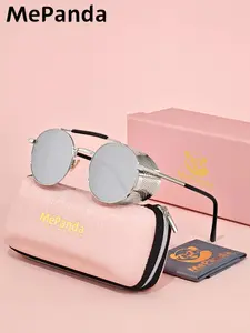 1 Pair Mepanda Unisex Round Full Frame Casual Sunglasses, Exudes Refinement UV400