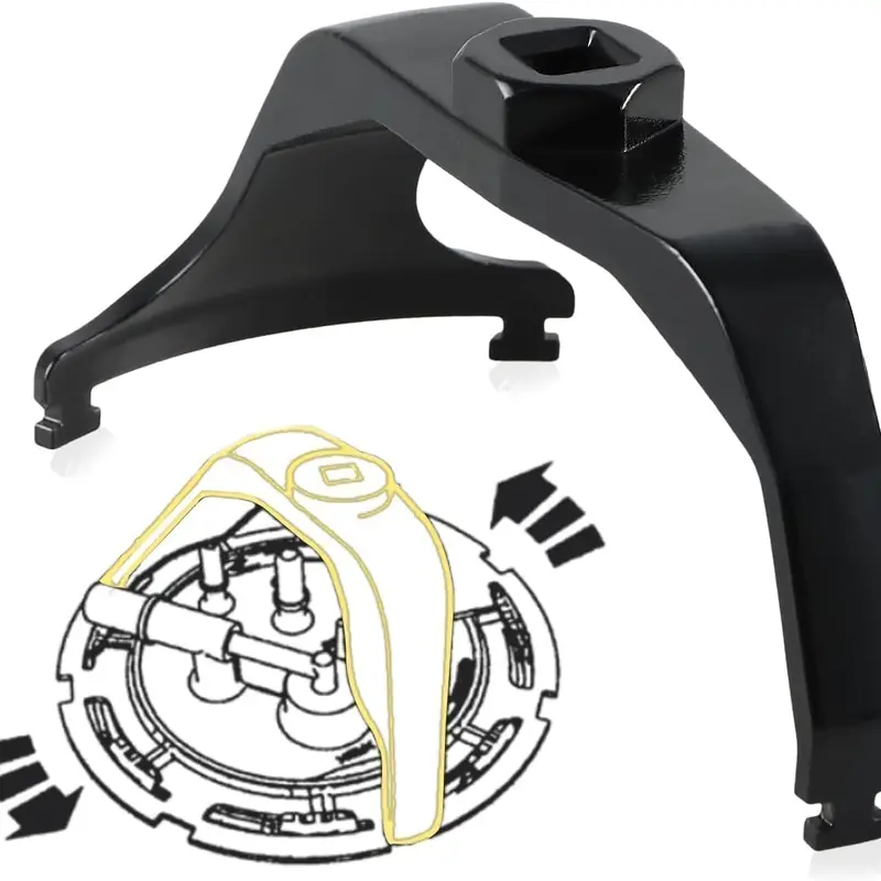 1/2" Drive Dual-Drive Heat-Treated Steel Fuel Tank Lock Ring Tool with Electrophoresis Rust-Resist Coat, Specialty Mechanic Tool for Fuel Pump Sender Removal & Installation (GMC, Chrysler, Dodge, Ford, Jeep Wrangler, Impact Wrench Compatible)
