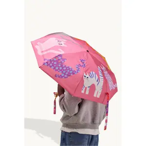 Fuchsia Arty Cats Eco-Friendly Duck Umbrella