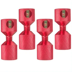 1-1/8" Two Hole Pins Built-in Level 6061 Aluminum 2 Hole Flange Alignment Pin with Anodized Oxide Red Finish 4Pcs