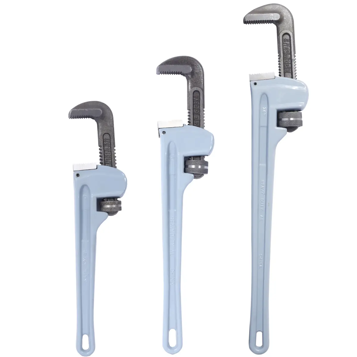 3PCS Aluminium Pipe Wrench Adjustable Jaw Plumbing Pipe Wrench (14" 18" 24" inch) Pipe Wrench Set