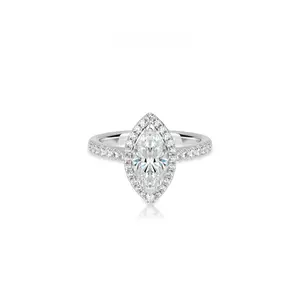 VAMERAY #6329 5 Carat Halo Marquise Cut Prong-Set Solitaire Ring
