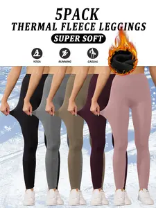 5 Pack Super Soft Fleece Lined Leggings For Women, Workout Yoga Running Thermal Warm Pants For cold winter  #mothersdaygift