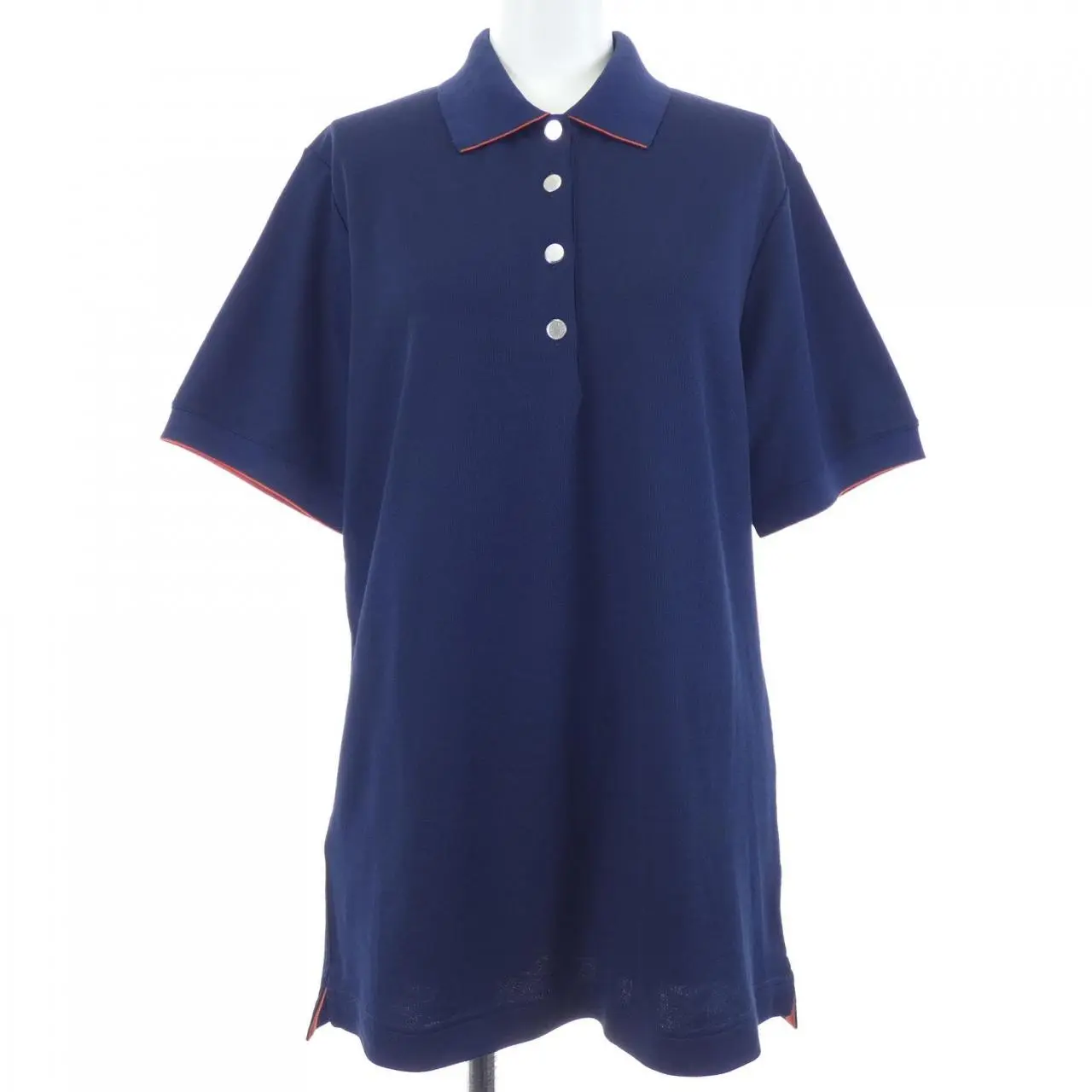 Pre-owned HERMÈS Cotton Small Leather Goods Hermes H800270E Clic de Selle Polyester Polo Shirt XL
