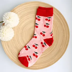 Gift-Ready Cherry Delight Cozy Socks Comfort Fit