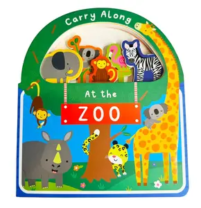 CARRY ALONG: AT THE ZOO - Compact Board Book for Early Learning