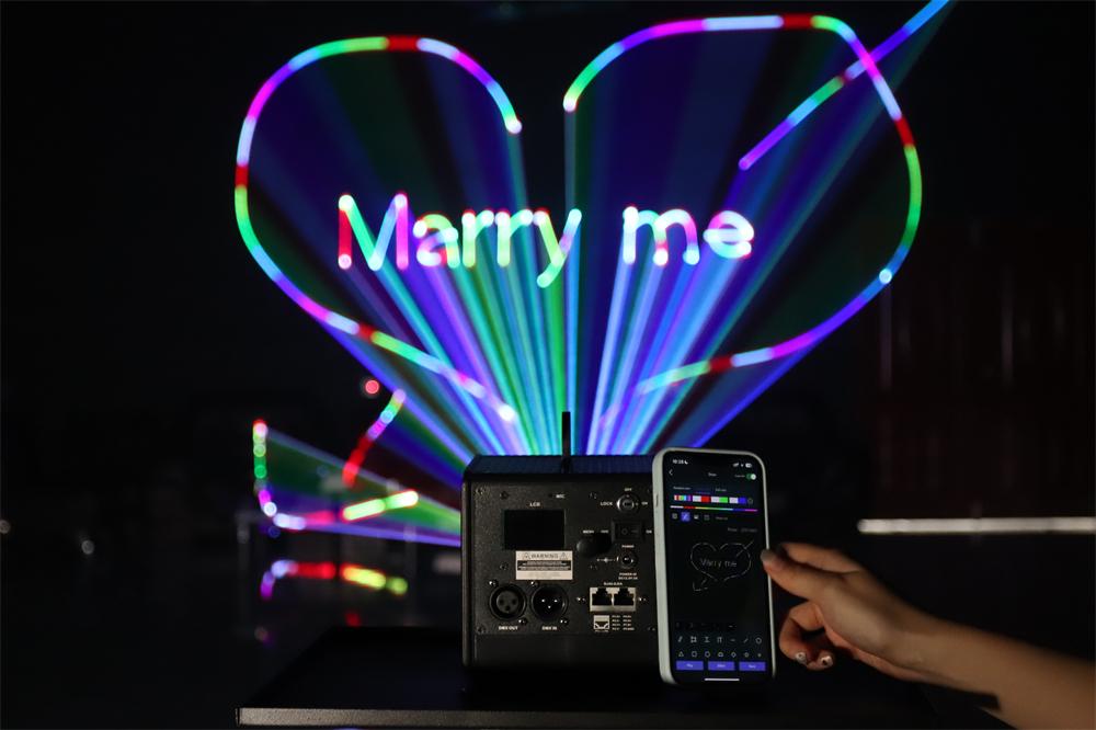 NewFeel Laser – 5W Rechargeable Real time text & logo Laser Light with DMX, ILDA & App Control