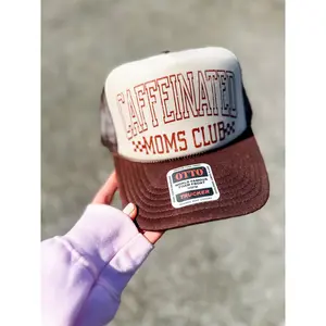 Custom Color Caffeinated Moms Club Trucker Hat