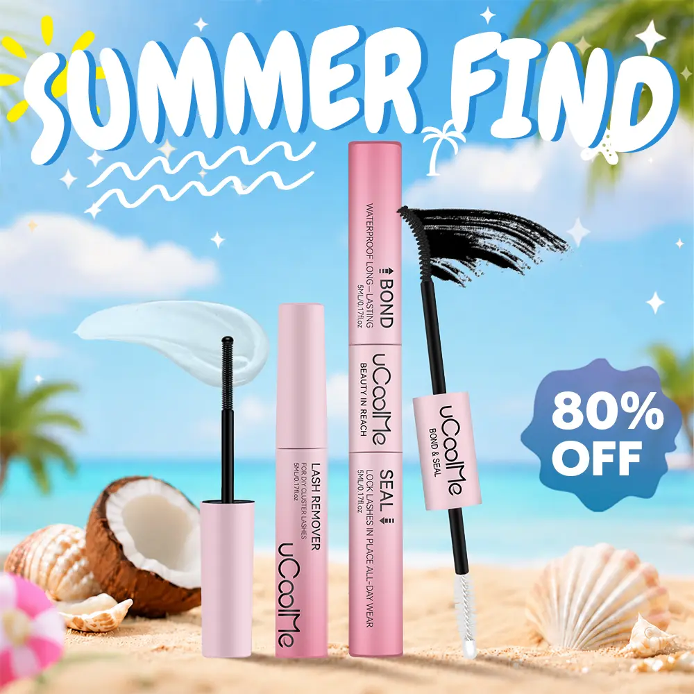 uCoolMe Lashes 2In1 Bond & Seal Waterproof Glue for Lashes Cluster Strong Hold for Beginner Friend 3in1 Makeup Glue & Remover #DealsForYouDays