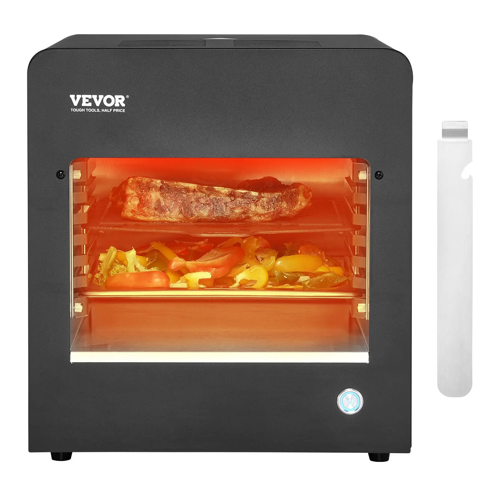 VEVOR Electric Steak Grill, 1800W Smokeless Infrared Electric Broiler, 1450F Stainless Steel Steak Cooker with 6-Tier Adjustable Rack, Electric Infrared Grill for BBQ, Toast, Grill, Indoor