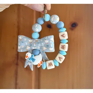 Silly Goose Bow Blue Mama Wristlet