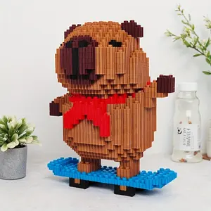 Cute Capybara Skateboard Building Blocks |   Novelty Creative Small Particle Assembly Toy |   Ideal For Family Gatherings, Office Desk Or Cabinet Display |   Made Of Pp Material |   Perfect For Holiday Gifts