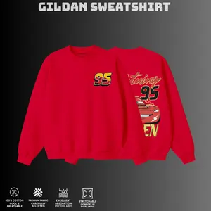 Retro Two Side Cars Gildan Sweatshirt,Cars Movie T-Shirt,Mcqueen and Mater Retro Vintage Unisex Oversized Anime Graphic Tee – Trendy Y2K Acid Gildan, Manga Game Movie Lover Gift For Fans Merch