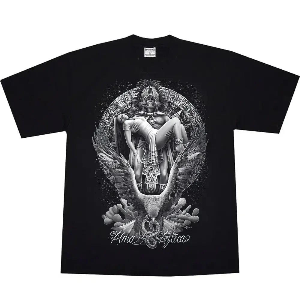 Men's Short-Sleeve Sport T-Shirt - Alma Azteca Warrior Mayan Design, Chicano Cholo Gangster Themed Clothing