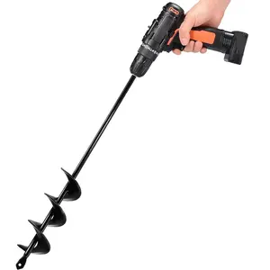 Auger Drill Bit for Planting 1.6x16.5inch Extended Length Garden Auger Spiral Drill Bit for Planting Bulbs Flowers,Post Hole Digger for 3/8"Hex Drill