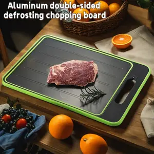 1 multifunctional kitchen cutting board, defrosting tray, with juice trough and sharpener, non slip and wear-resistant, kitchen accessory, especially suitable as a Christmas gift