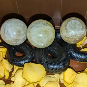 Yellow Citrine Crystal Spheres - 2.5-2.75 inches diameter - Rainbows - Natural Crystals - Home Decor