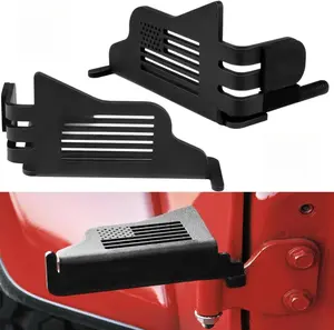 B BRAZIFY Wrangler Foot Pegs for Jeep Wrangler JK JL JKU JLU 2007-2025 & Gladiator JT 2/4 Door Metal Powder Coating US Flag Rest Pedals 2 Pack Chrome Front Fender Trim Set Auto Parts Automotive