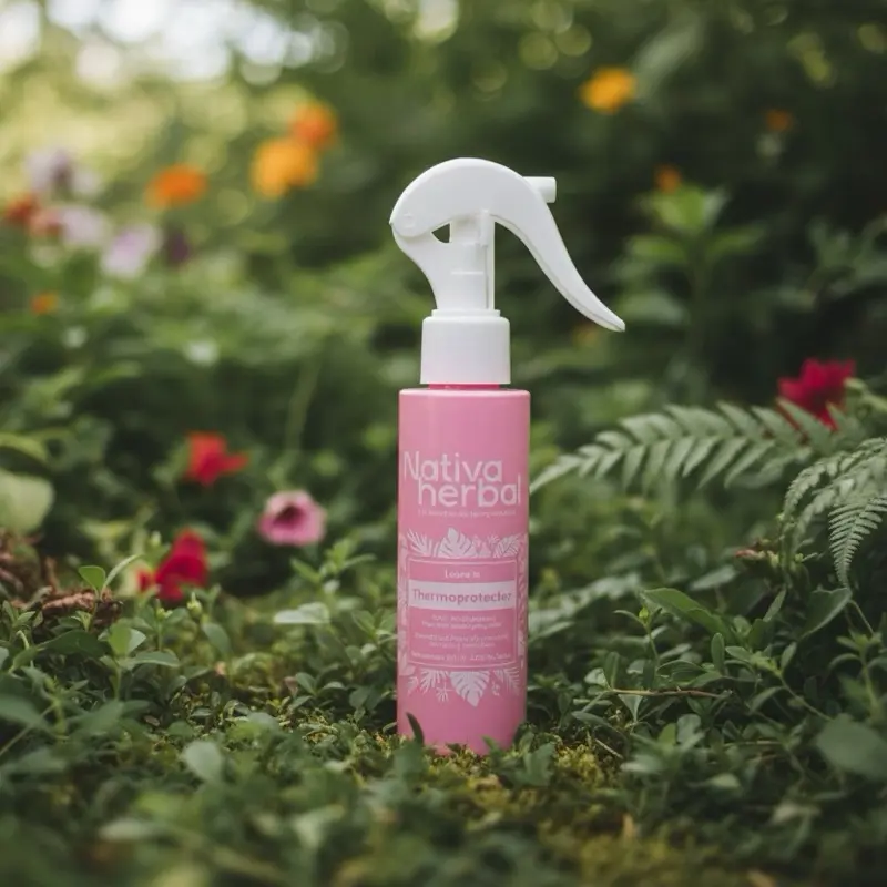 Nativa Herbal Alcohol-Free termoprotector Hair Heat Protectant Spray with Floral Fruity Fragrance - Antifrizz, Detangler, UV Protection, Pheromones, Seductive Scent, Liquid Bottle for All Hair Types, Pink, 120ml
