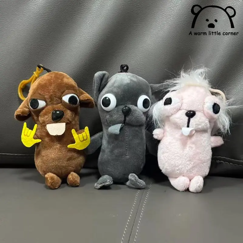 Cute And Adorable Chihuahua Puppy Plush Pendant Ugly And Cute Creative Dog Plush Toy Backpack Abstract Plush Keychain Gift