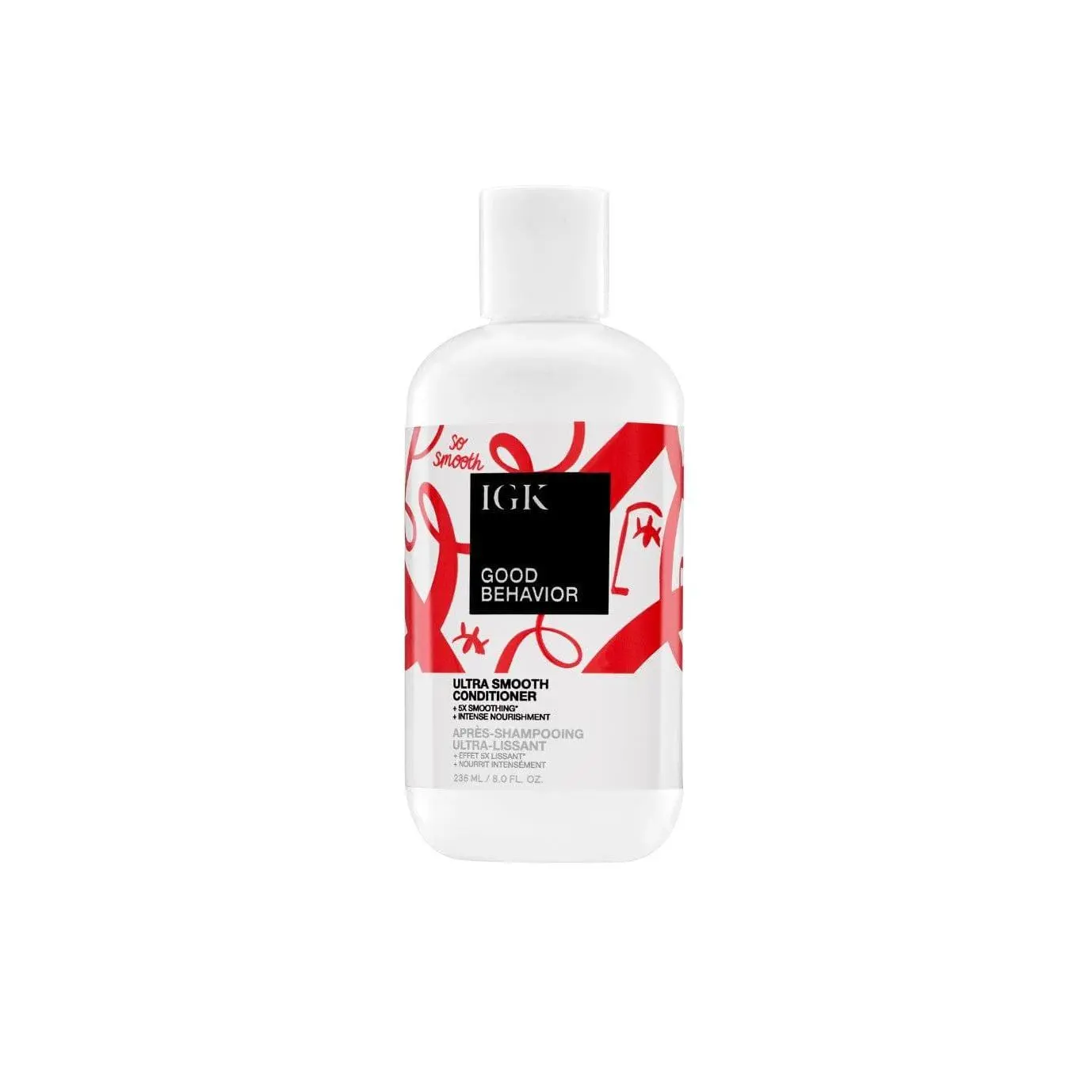 IGK GOOD BEHAVIOR Ultra Smooth Conditioner | Frizz Control + Hydrates + Shine + 5x Smoothing | Nourishment | Vegan + Cruelty Free | 236ml | 8 oz