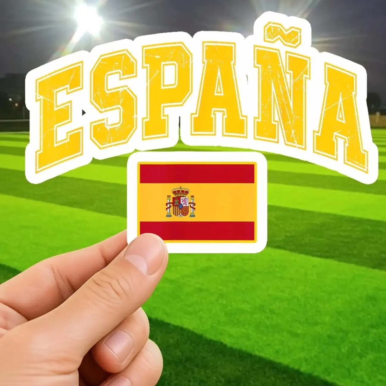 Spanish Flag sticker, Espana Football Fan Gift, Spain National Team Supporter, Red Yellow Jersey sticker, Spain Soccer sticker