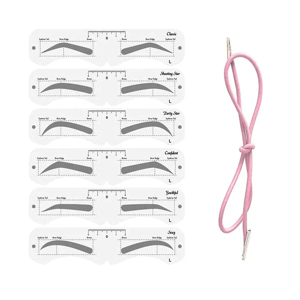 Eyebrow Stencil Kit - 24 Reusable Eyebrow Shapers for Easy Contour, Durable Hands-Free Cosmetic Tool with Elastic Band for Beginners, Ideal Makeup Gift, Set