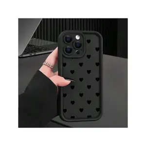 Popular Love Heart Pattern Case For IPhone 16 15 14 Pro Max 13 12 11 XR XS Plus Shockproof Non Slip Military-Grade Protection Silicone Cover