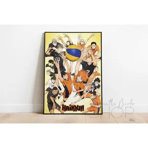 Haikyu!! Manga series, Team Karasuno . V8 Printable Poster. Wall Art