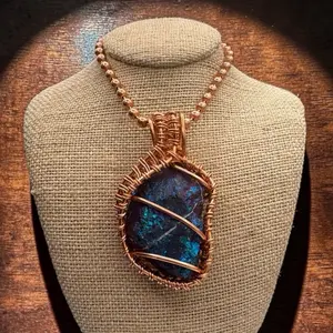 Juma CopperKing Gemstone Chalcopyrite 24” Copper Necklace