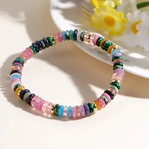 Women's Sports Wristband, Fashion Colorful Abacus Beads Semi-Precious Stone Beaded Jewelry Bracelet,summervibes