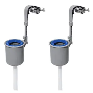 Bestway Flowclear Wall Mounted Automatic Swimming Pool Surface Skimmer, 2 Pack