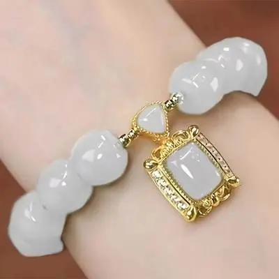 S136-8*6 White Barrel Bead Bracelet "The Sun Rises