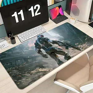 Doomsday Warframe Survival Mouse Pad Design XXL 1000×500mm 900×400mm 800×400mm 600x300mm Large Gaming Mouse Pad - Extended, Thick, Non-Slip Rubber Base Desk Mat with Precision Stitched Edges - Washable Large Desk Pad