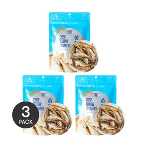 FRESHIPPO 3Pack Yellow Croaker Fish Crisps 45g Original Flavor - Crispy Boneless Seafood Snack