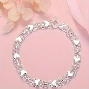 925 Sterling Silver Bracelet - Hypoallergenic, Durable & Perfect For Couples, Everyday Accessory|Boho Style|Hypoallergenic Bracelet bangle high appearance bracelet popular gift