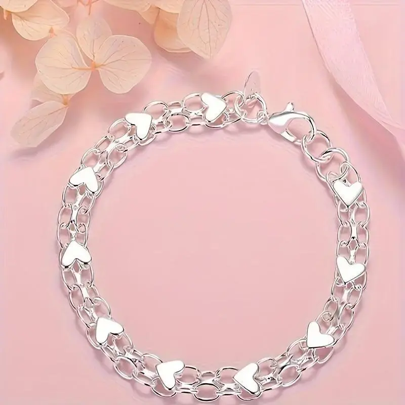 925 Sterling Silver Bracelet - Hypoallergenic, Durable & Perfect For Couples, Everyday Accessory|Boho Style|Hypoallergenic Bracelet bangle high appearance bracelet popular gift