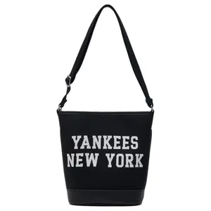 MLB New York Yankees Cotton Tote Bag, Unisex Waterproof and Durable Shoulder or Crossbody Bag in Black.