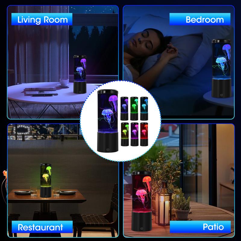 Portable Jellyfish Lamp Multipurpose 7 Color Changing LED Ambient Light with Remote Control & USB Cable for Home Office Bedroom Decor Ideal Gift Portable Jellyfish Lamp Multipurpose 7 Color Changing LED Ambient Light with Remote Control & USB Cable for Home Office Bedroom Decor Ideal Gift