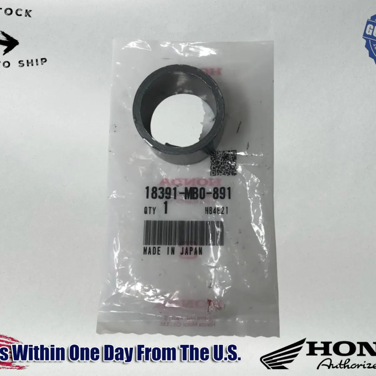 Honda OEM 86-15 XR200R CRF150F CRF230F Exhaust Gasket 18391-MB0-891