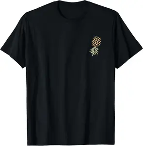 Upside Down Pineapple Subtle Vacation Funny Swinger T-Shirt Cotton Fabric