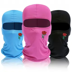 1/2pcs Rose Print Polyester Balaclava, Lightweight Stretch Windproof Sun-Protective Ski Mask for Outdoor Cycling, Winter Sports & Outdoor Activities Face Cover