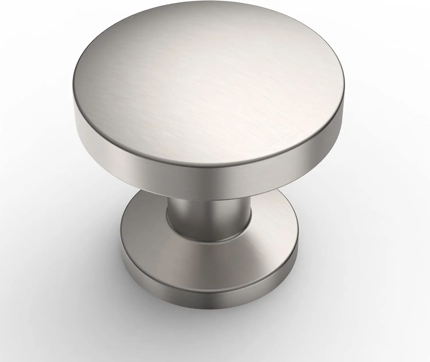 10-Piece Bulk Pack Brushed Satin Nickel Cabinet Knobs, 1.2in(30mm) Single-Hole Round Handles for Bathroom Cabinets, Dressers, Drawers