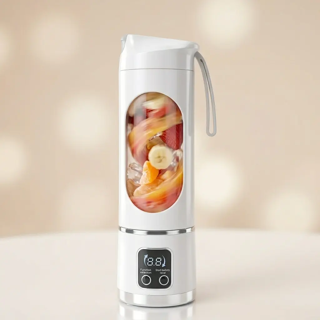 Cordless Portable Blender for Shakes and Smoothies - 1500mAh Rechargeable Smoothie Machine, Smart LED Display, Leak-Proof BPA-Free ABS Plastic, Ice Crush, Personal Juicer for Gym, Travel Gifts